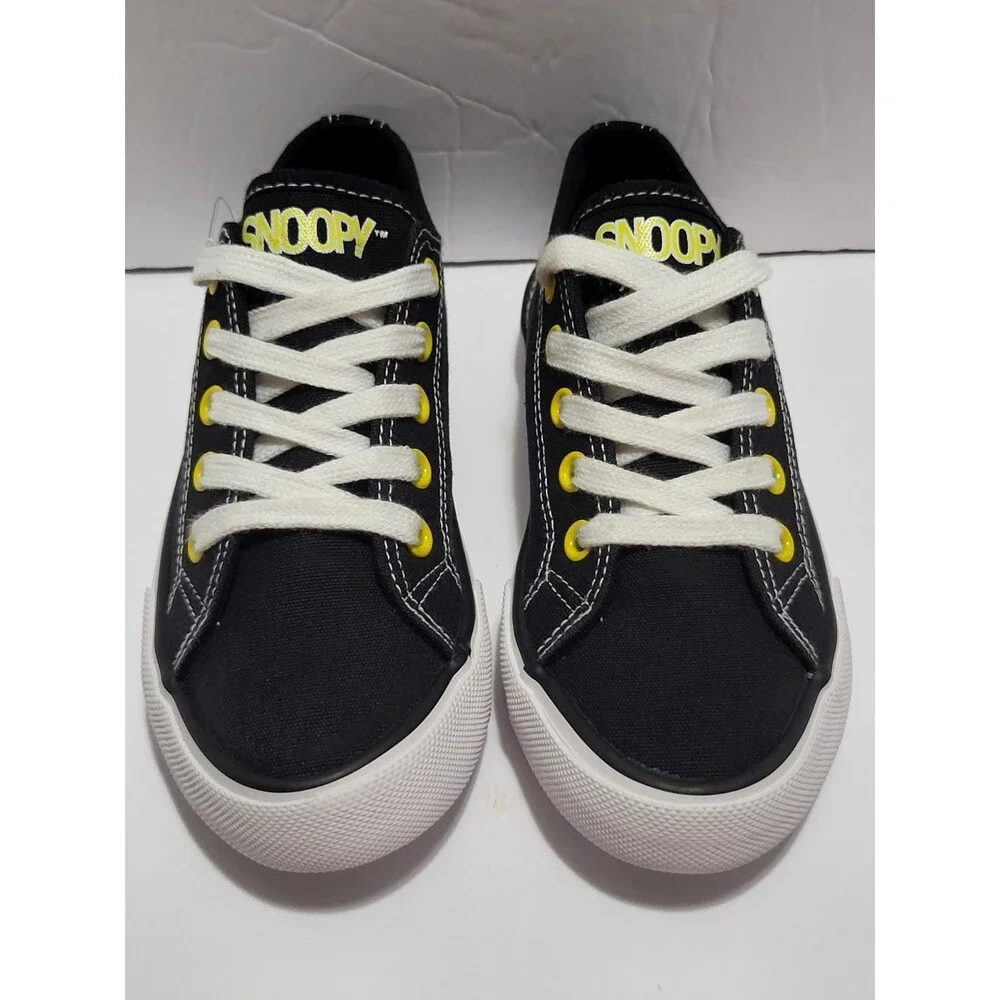 Peanuts Snoopy Black Canvas Lace-Up Children's Shoes Size 12 M